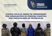 Cumple Fiscalía orden de aprehensión por desaparición de persona cometida por particulares en Texmelucan