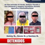 En San Salvador El Verde, detiene Fiscalía a tres personas y asegura narcóticos durante operativo interinstitucional