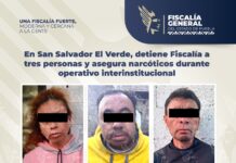 En San Salvador El Verde, detiene Fiscalía a tres personas y asegura narcóticos durante operativo interinstitucional