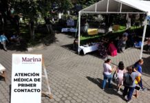 En Huauchinango, Gobierno del Estado, MARINA y DEFENSA brindan atenciones médicas y labor social