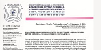 Burócratas de Puebla logran aumento salarial de 9%; será retroactivo a julio