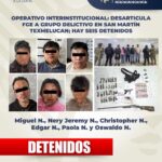 Operativo interinstitucional: desarticula FGE a grupo delictivo en San Martín Texmelucan; hay seis detenidos