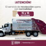 Coronango y Cuautlancingo mantienen recolección de basura en fiestas patrias