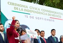 Encabeza Tonantzin Fernández ceremonia conmemorativa de la Independencia de México