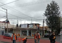 Agua de Puebla atiende fuga y hundimiento en la 25 Sur