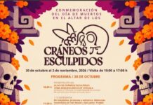 Invita INAH a recorrer el Altar de Cráneos Esculpidos durante festividades de Día de Muertos
