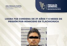 Logra FGE condena de 27 años y 6 meses de prisión por homicidio en Tlachichuca