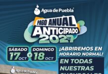 Agua de Puebla abre sus sucursales este sábado 17 y domingo 18 de octubre